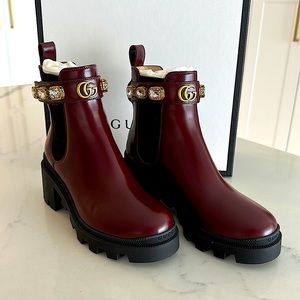 Gucci Women's Burgundy Ankle Boots